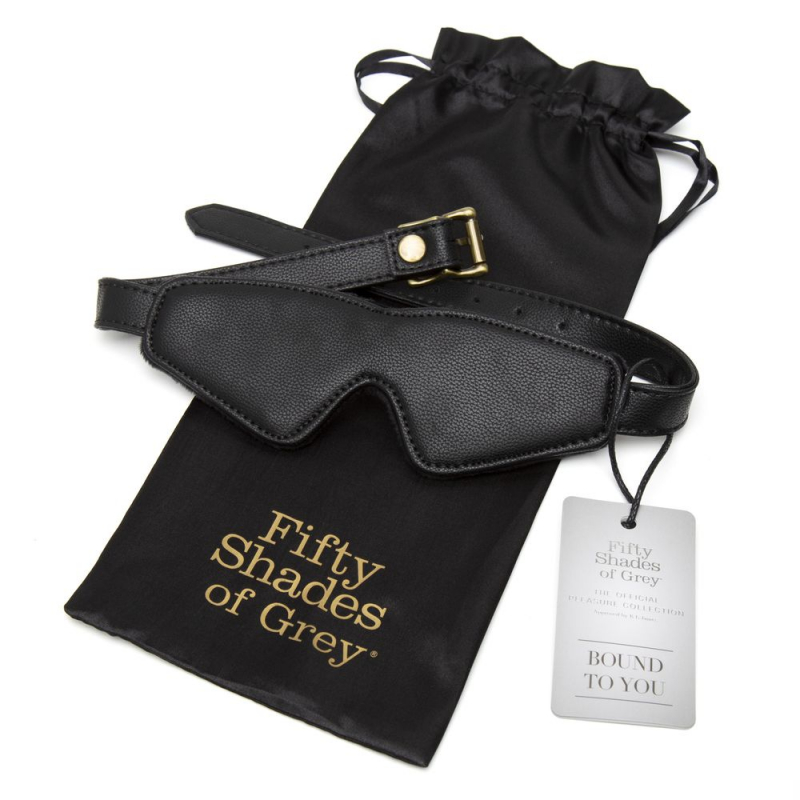 Маска закрытая "Fifty Shades of Grey" черная, экокожа 